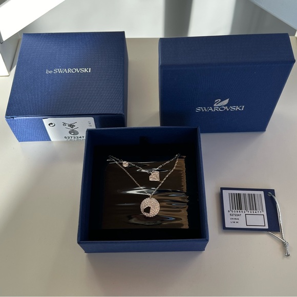 Swarovski Crystal Wishes Double Pendant Necklaces Brand New - Picture 1 of 4